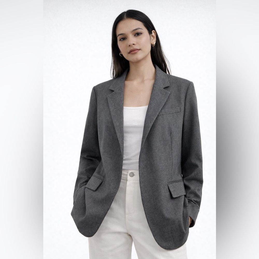 Zara Grey Oversized with Shoulder Pads Blazer